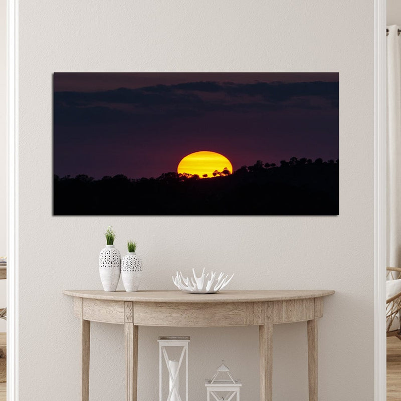 DecorGlance Sunset View Over The Mountain Canvas Wall Painting
