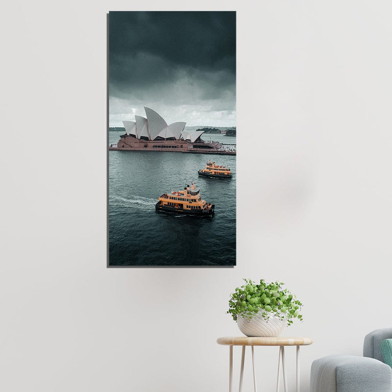 DecorGlance Sydney Opera House River View Canvas Wall Painting