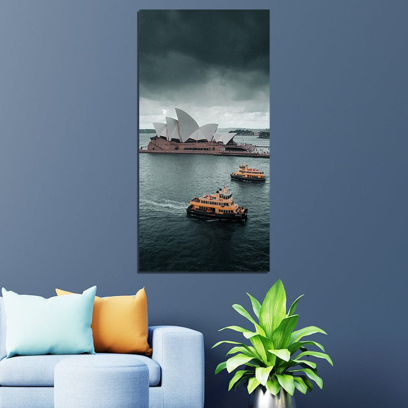 DecorGlance Sydney Opera House River View Canvas Wall Painting