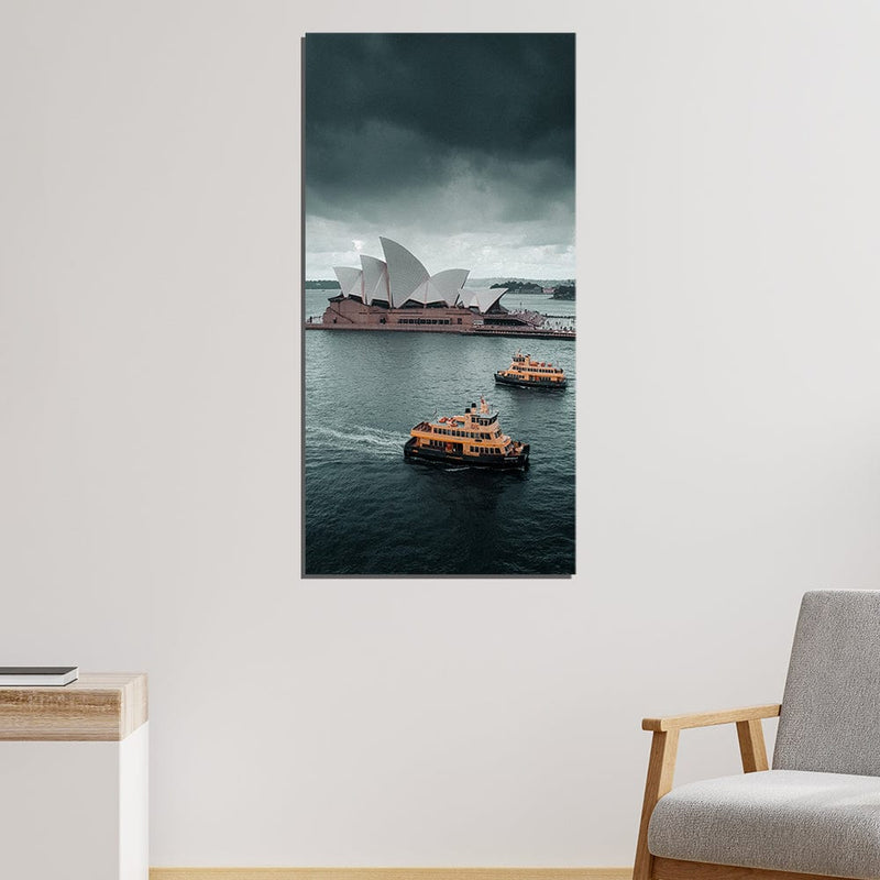 DecorGlance Sydney Opera House River View Canvas Wall Painting