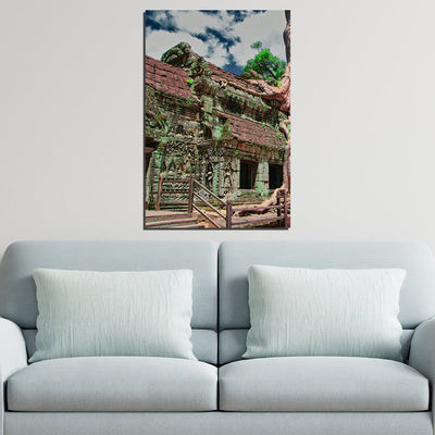 DecorGlance Ta Phrom Abandoned Mini Temple Print On Canvas Wall Painting