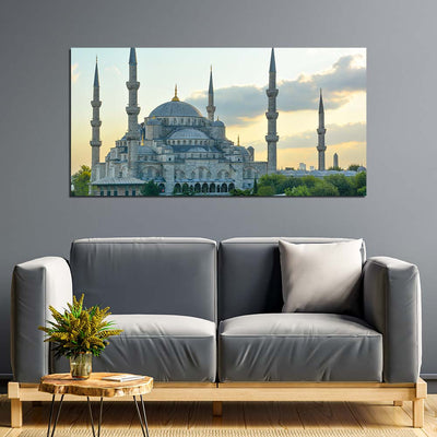 DecorGlance The Blue Mosque Print On  Canvas Wall Painting