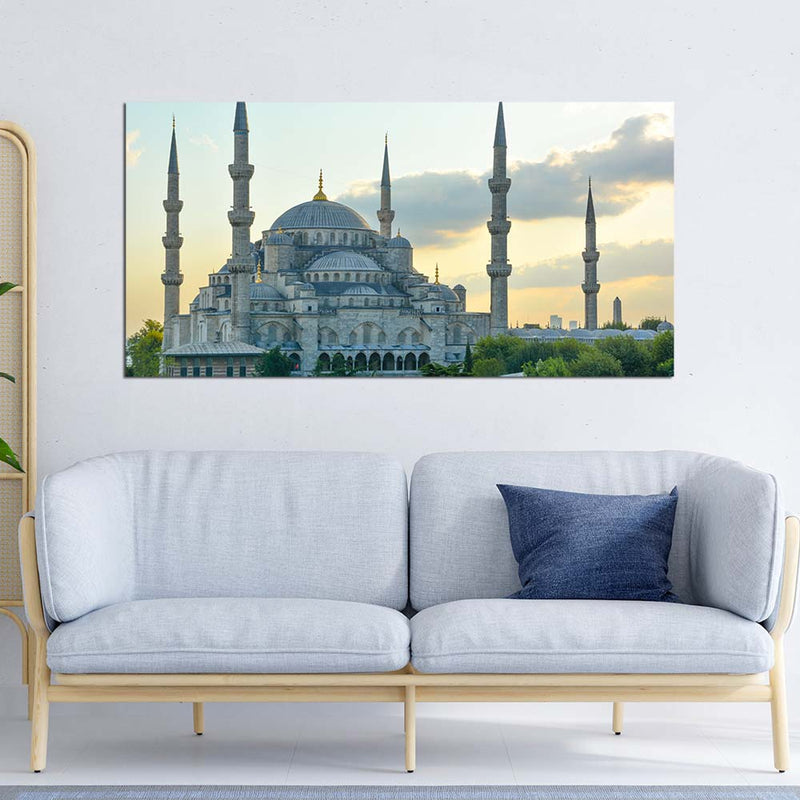 DecorGlance The Blue Mosque Print On  Canvas Wall Painting