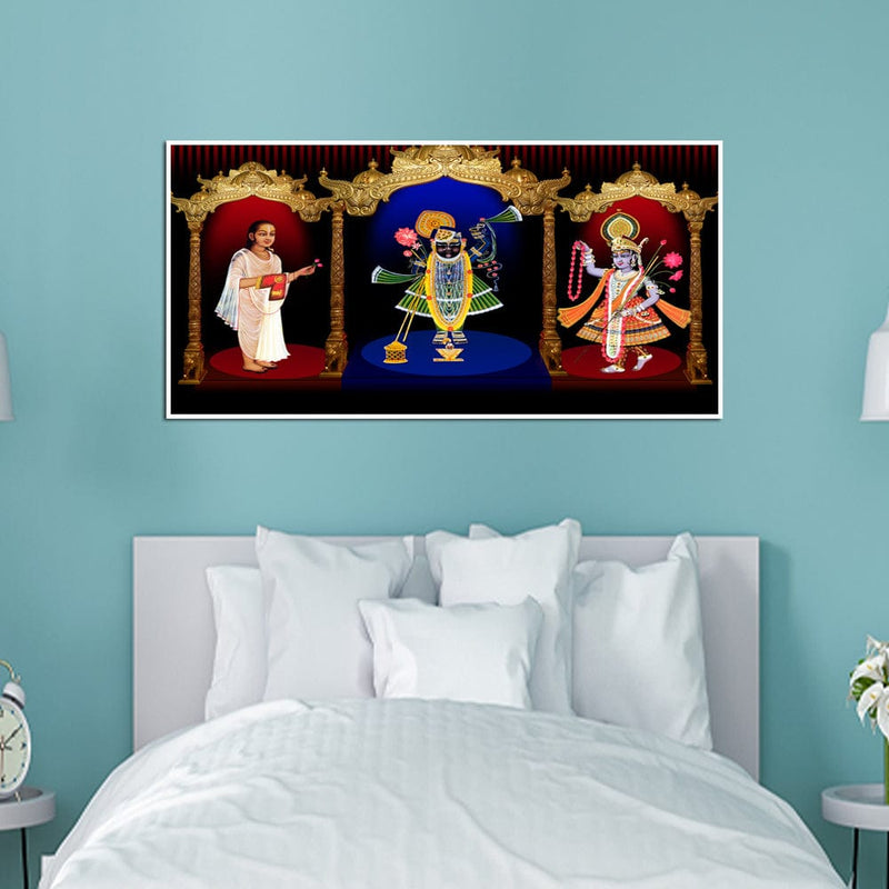 DecorGlance Tirupati Balaji Canvas Floating Frame Wall Painting