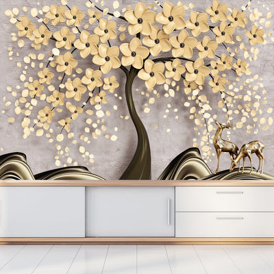 DECORGLANCE Tree Painting Wallpaper