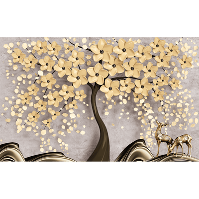 DECORGLANCE Tree Painting Wallpaper