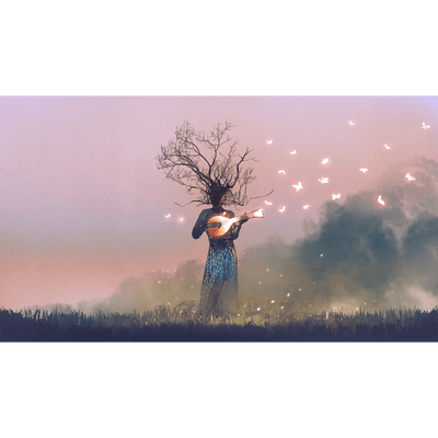 DECORGLANCE Tree Playing Music Aesthetic Wallpaper