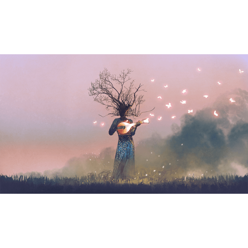 DECORGLANCE Tree Playing Music Aesthetic Wallpaper