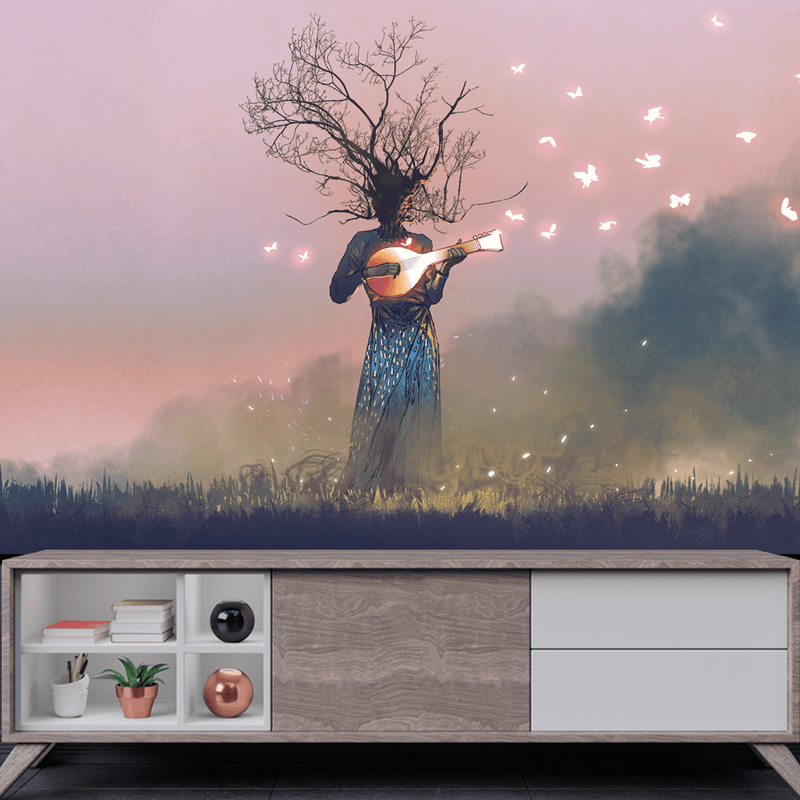 DECORGLANCE Tree Playing Music Aesthetic Wallpaper