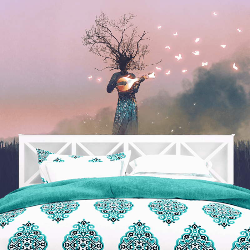 DECORGLANCE Tree Playing Music Aesthetic Wallpaper