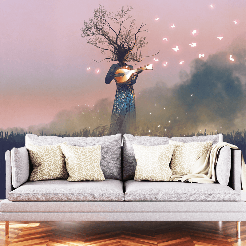 DECORGLANCE Tree Playing Music Aesthetic Wallpaper