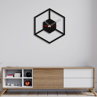 decorglance Triangle Design Wood Analog Wall Clock