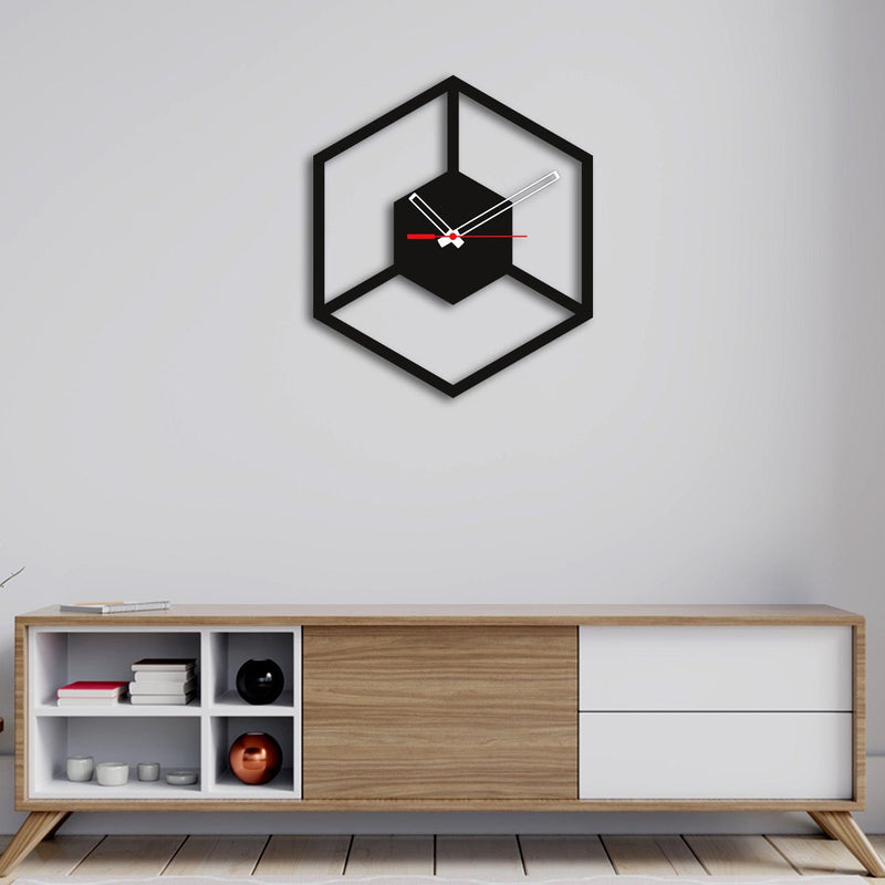 decorglance Triangle Design Wood Analog Wall Clock