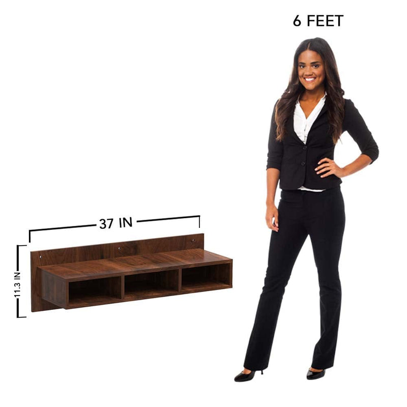 DecorGlance Tv unit Shelf Walnut Wooden Tv Unit/Multiuse Cabinet