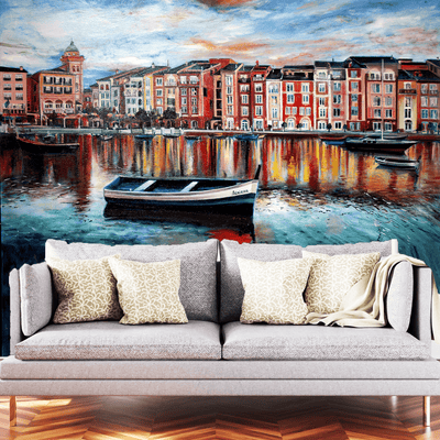 DECORGLANCE Venice Beautiful Scenery Digitally Painting Wallpaper