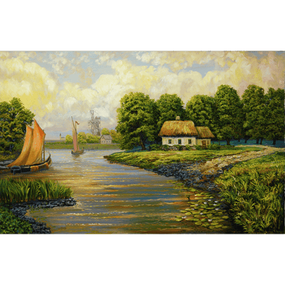 DECORGLANCE Village View Wallpaper