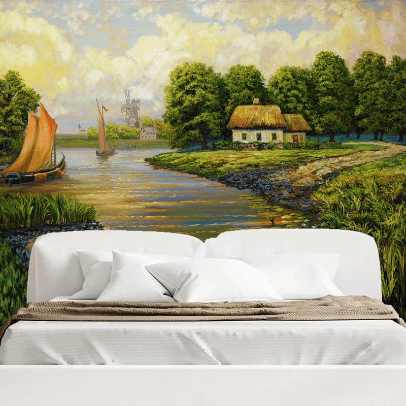 DECORGLANCE Village View Wallpaper