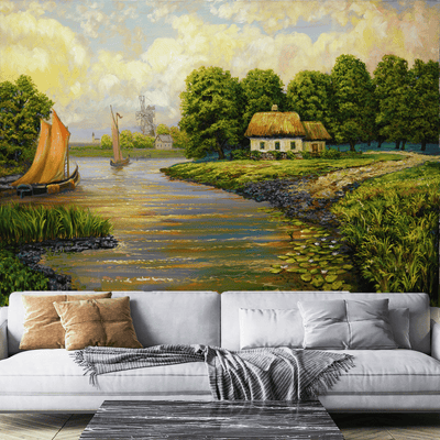 DECORGLANCE Village View Wallpaper