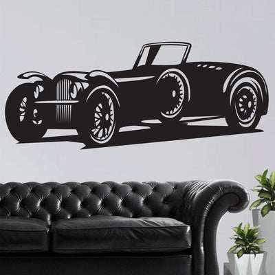 DECORGLANCE Vintage Car Self Adhesive Wall Sticker & Decal