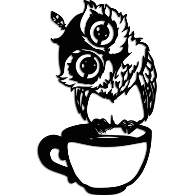 decorglance Wall accent Owl in coffee cup Wooden Wall Hanging, Wooden Wall Decoration