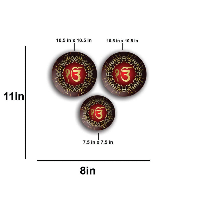 DecorGlance Wall accent Sikh Symbol Wall Plates Set of Three