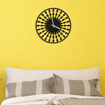 DECORGLANCE Wall Clocks Round Shape Wood Analog Wall Clock