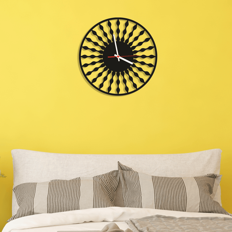 DECORGLANCE Wall Clocks Round Shape Wood Analog Wall Clock