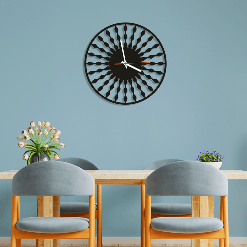 DECORGLANCE Wall Clocks Round Shape Wood Analog Wall Clock