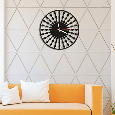 DECORGLANCE Wall Clocks Round Shape Wood Analog Wall Clock