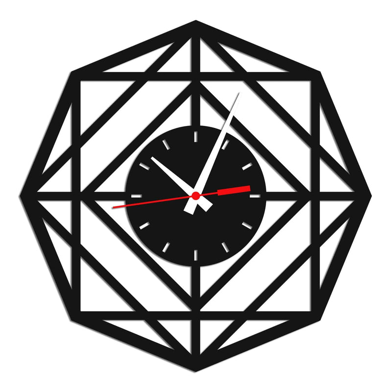 decorglance Wall Clocks Rounded Square Design Wood Analog Wall Clock