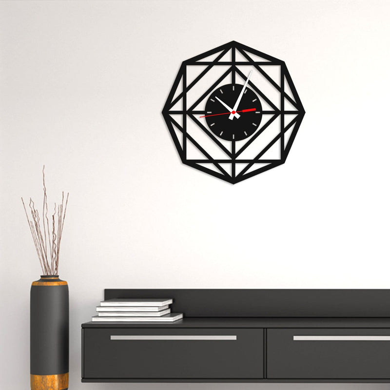 decorglance Wall Clocks Rounded Square Design Wood Analog Wall Clock