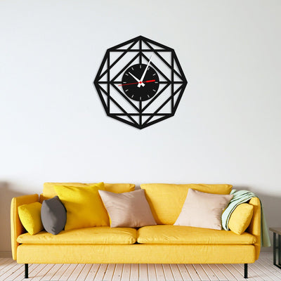 decorglance Wall Clocks Rounded Square Design Wood Analog Wall Clock