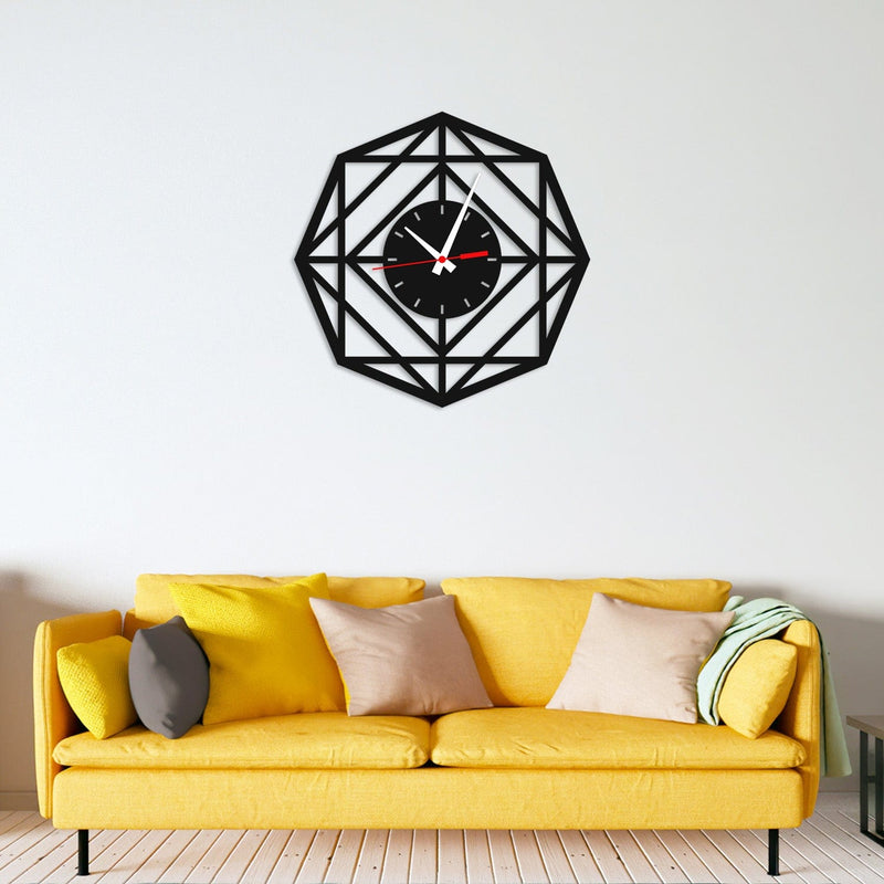 decorglance Wall Clocks Rounded Square Design Wood Analog Wall Clock