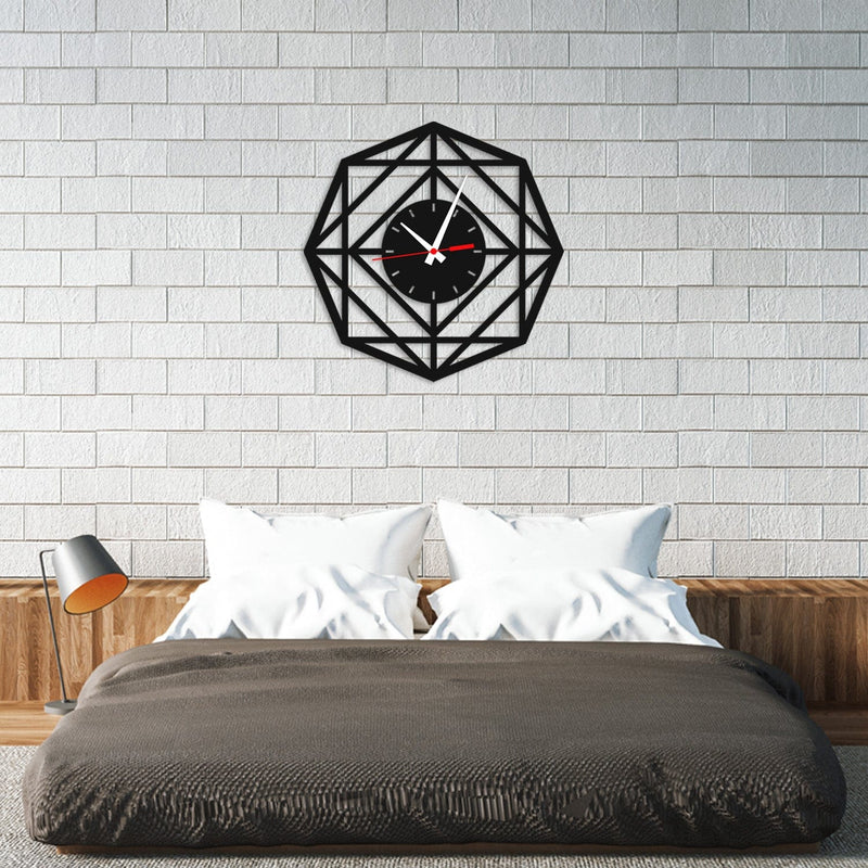 decorglance Wall Clocks Rounded Square Design Wood Analog Wall Clock