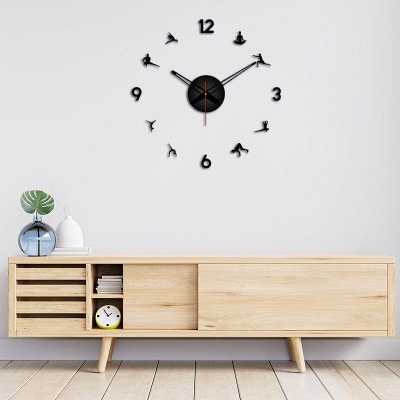 DecorGlance Wall Clocks Sale Yoga Postures Designer Big Size 3D Infinity Wall Clock