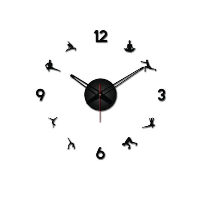 DecorGlance Wall Clocks Sale Yoga Postures Designer Big Size 3D Infinity Wall Clock