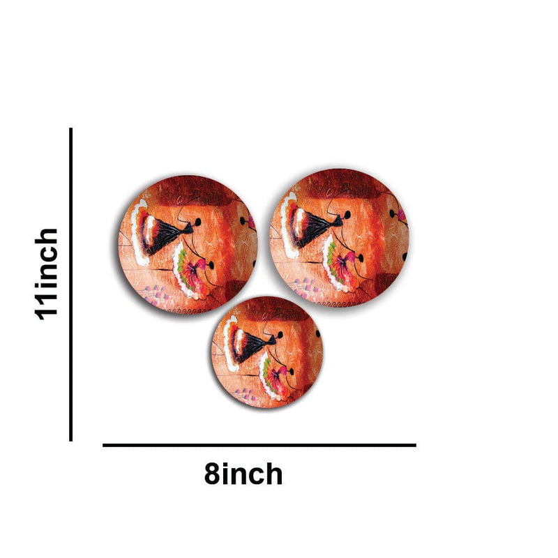 DecorGlance Wall Plates & Covers Spanish Dance Oil Color Art Wall Plates Painting Set of Three