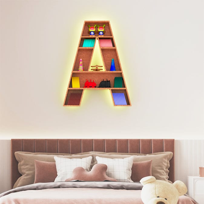 DecorGlance Wall Shelf BACKLIT Alphabet &