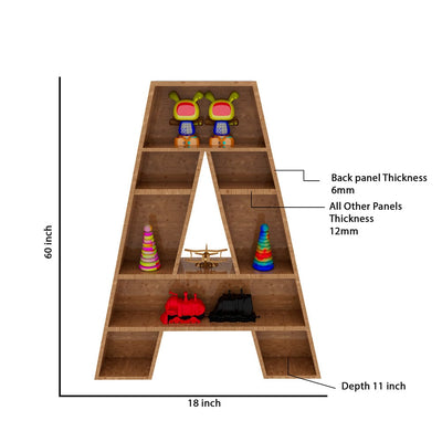 DecorGlance Wall Shelf Alphabet 'A' Shape Engineered Wooden Wall Shelf