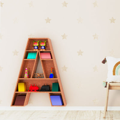 DecorGlance Wall Shelf NONBACKLIT Alphabet 'A' Shape Engineered Wooden Wall Shelf