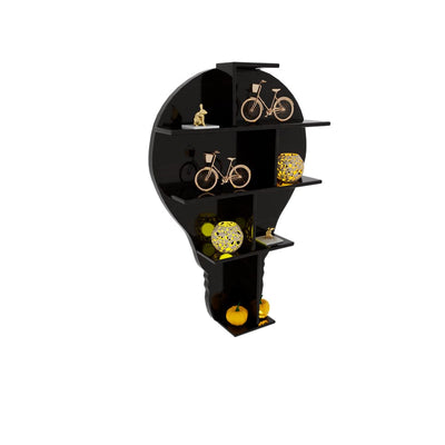 Bulb Shape Walnut Wooden Wall Display Shelf