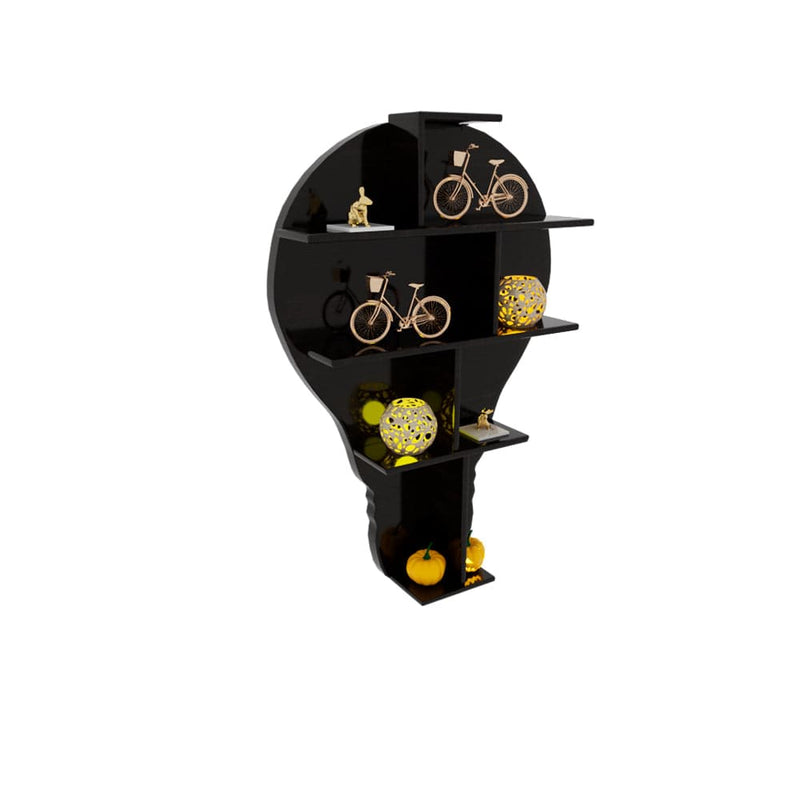 Bulb Shape Walnut Wooden Wall Display Shelf