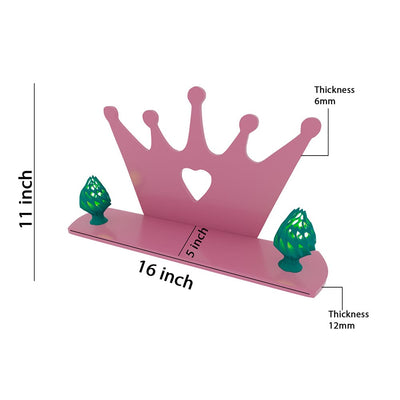 Crown Shape Kids Wooden Wall Shelf