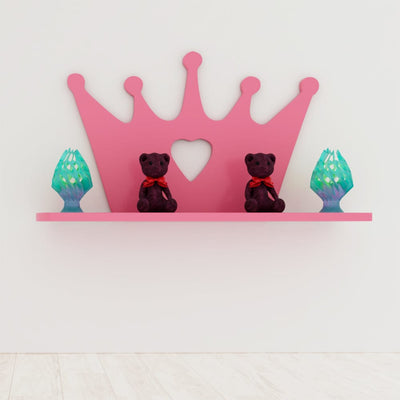 Crown Shape Kids Wooden Wall Shelf