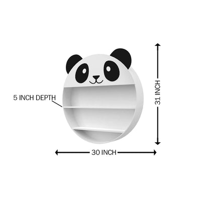DecorGlance Wall Shelf Panda Shape Kids Wall Storage Shelves