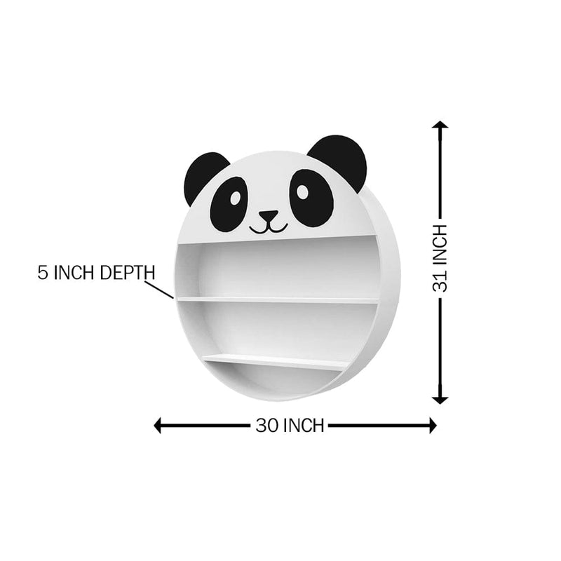 DecorGlance Wall Shelf Panda Shape Kids Wall Storage Shelves