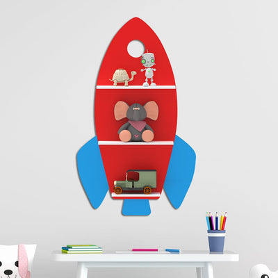DecorGlance Wall Shelf Rocket Shape Kids Wall  Shelves