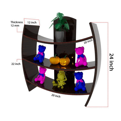 Walnut Wooden Wall Display Shelf