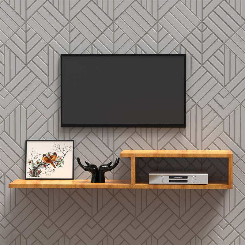 DecorGlance Wall Unit In Oak Wood