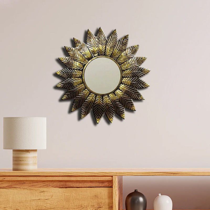 Golden Leaf Design Large Metal Wall Art